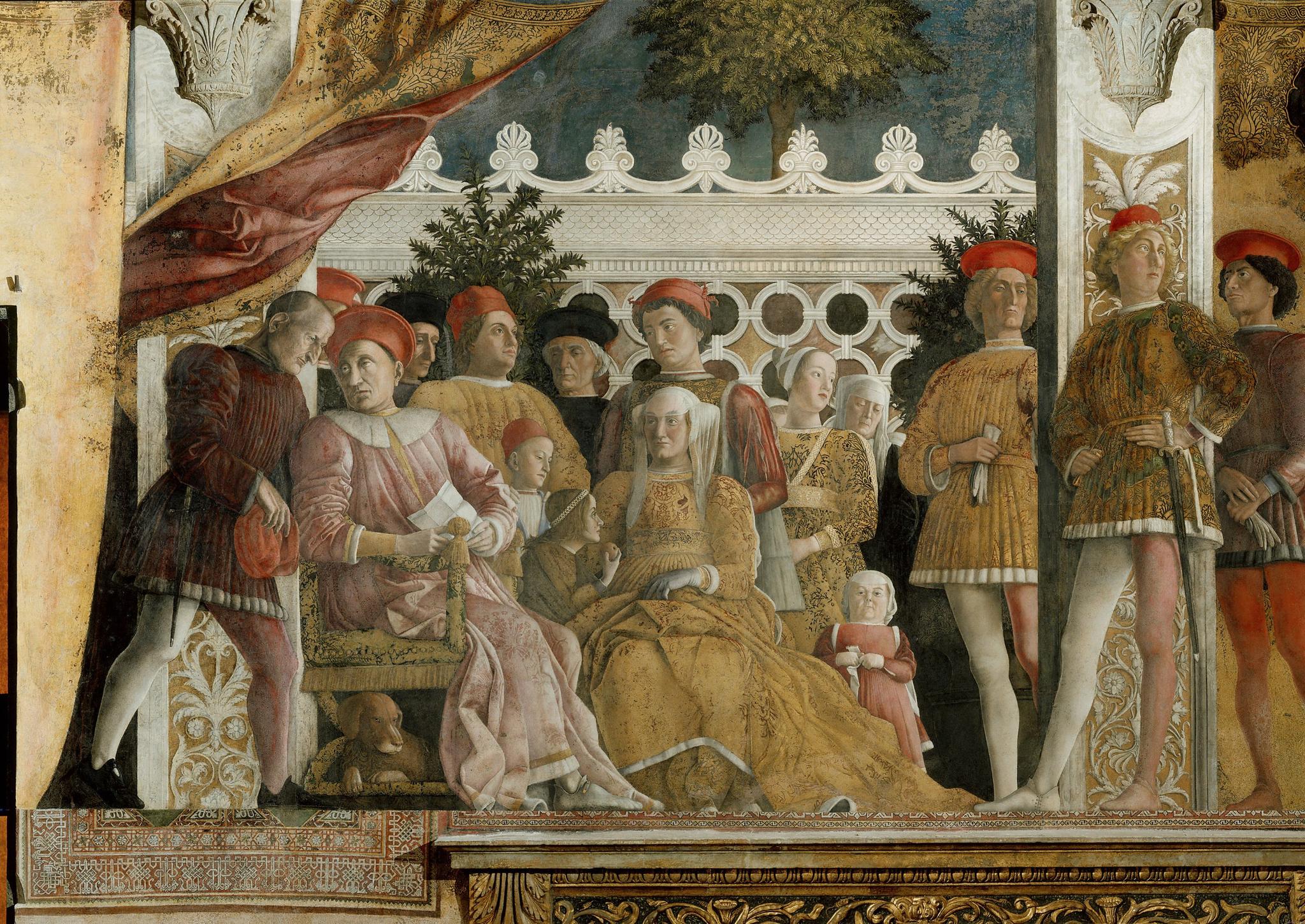 Андреа Мантенья. Двор Гонзага. 1465–1474. Росписи Брачного чертога. Фрагмент Палаццо Дукале, Мантуя